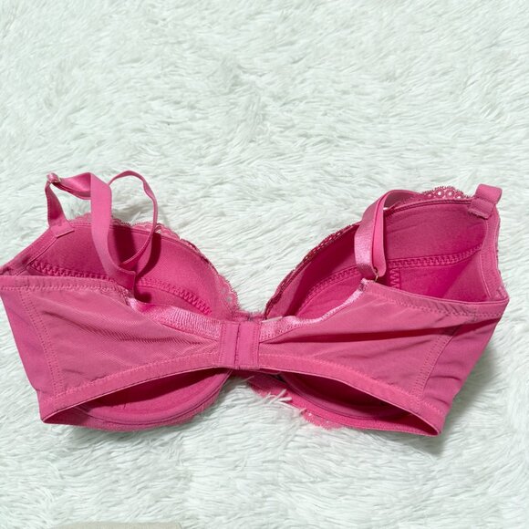 Women Ann Summers Sexy Lace Padded Plunge Underwired Bra in Pink Size 32F - Picture 5 of 8